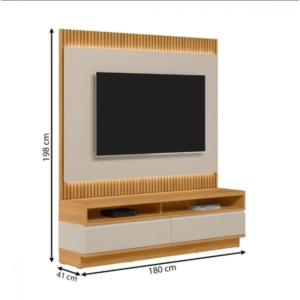 CONJUNTO LINEA RACK + PAINEL SAO PAULO TAUARI/OFF WHITE FOSCO