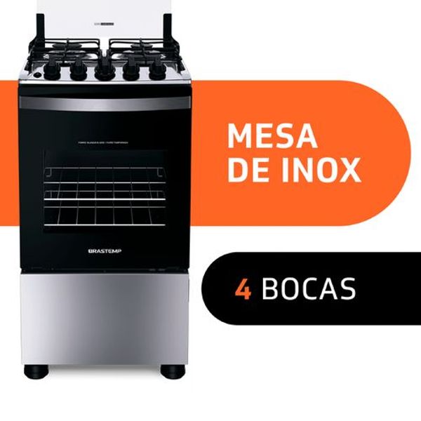 FOGAO BRASTEMP PISO 4B 127 220V 50 60HZ INOX